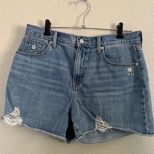 Jean Shorts w/ Daisy Embroidery